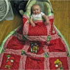 Full Quilt - hand made by Great Grandma Janice (my Mom). The little bears are taken from the original material she used to make Amber's baby quilt 30 years ago.